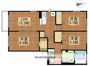 エトワール西条【101号室】の間取り