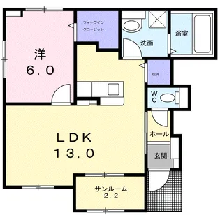 セントラル セブンB【1階】の間取り