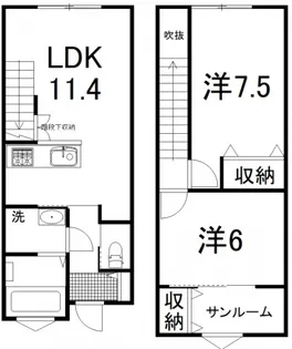 サンメゾン西条東北町【106号室号室】の間取り