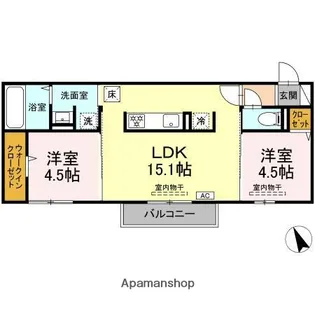 セジュールST A棟【1階】の間取り