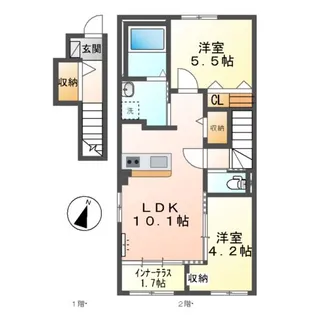 パームコート長尾【2階】の間取り