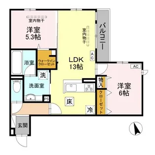 WISTERIA寺家【1階】の間取り