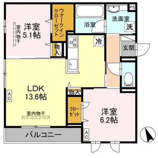 WISTERIA寺家【2階】の間取り