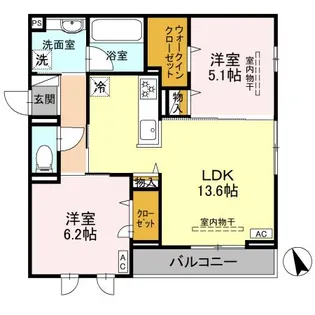 WISTERIA寺家【3階】の間取り