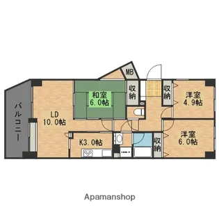 ダイアパレス海田【14階】の間取り