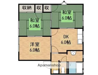 広島県安芸郡海田町蟹原1丁目【アパート】の間取り