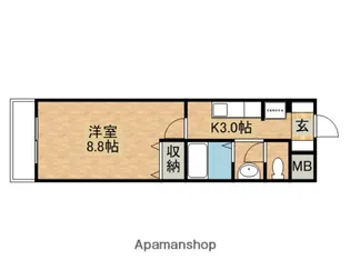 ベルジュヤノ【6階】の間取り