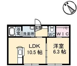 リッシュ安芸中野A棟【1階】の間取り