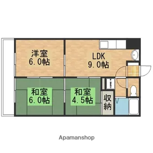 カーサ蟹原【4階】の間取り