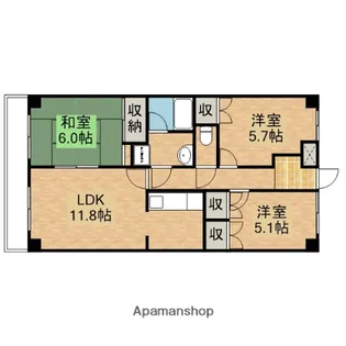 広島県安芸郡海田町蟹原2丁目【マンション】の間取り