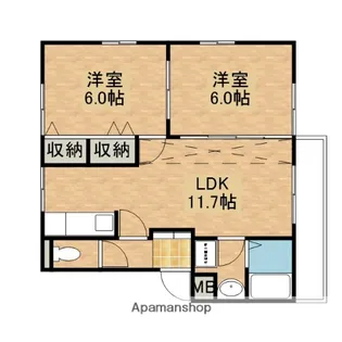 グランスエ富永2【2階】の間取り