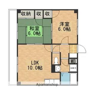 ミリオンハイム日の出【3階】の間取り