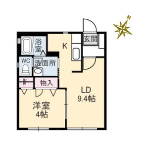 カーサ B棟【1階】の間取り