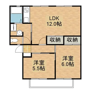 広島県広島市安芸区矢野南4丁目【アパート】の間取り