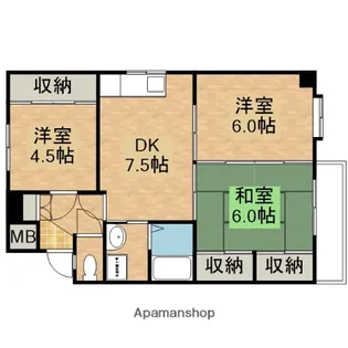 昭和中町Uビル【3階】の間取り