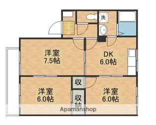 広島県広島市安芸区中野東1丁目【アパート】の間取り