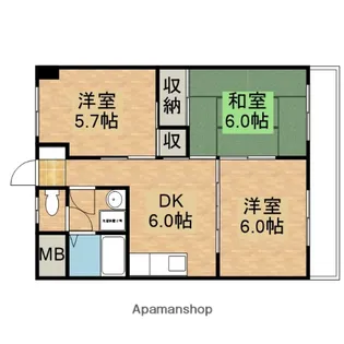 広島県安芸郡海田町南幸町【マンション】の間取り
