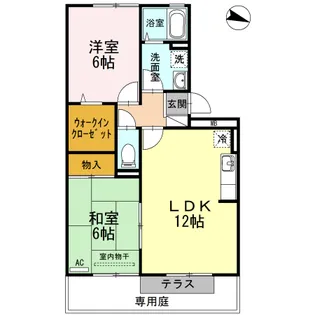 ラフィネ安芸弐番館【1階】の間取り