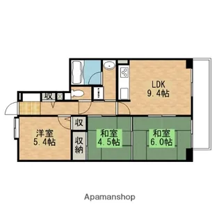 藤和ハイタウン矢野【9階】の間取り