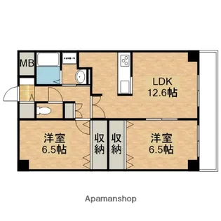 フォンテーヌ2【5階】の間取り
