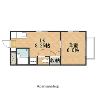 1DKの間取り画像