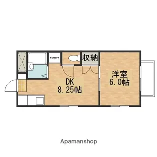 1DKの間取り画像