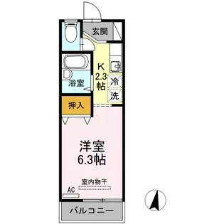 セジュール上瀬野【103号室】の間取り
