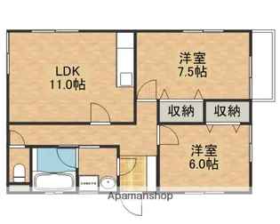 広島県広島市安芸区中野東4丁目【アパート】の間取り