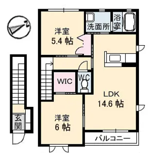 ジェネス中野【2階】の間取り