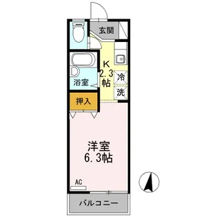 セジュール上瀬野【202号室】の間取り