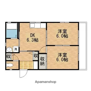 広島県安芸郡海田町畝2丁目【アパート】の間取り