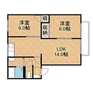 瀬野ハイライフタウンC棟【2階】の間取り