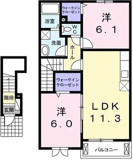 若葉B【2階】の間取り