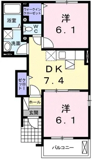 若葉D【1階】の間取り