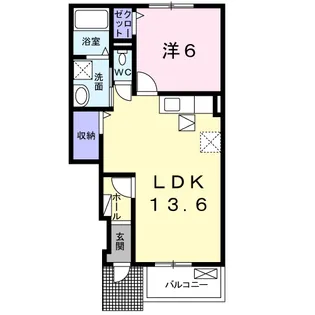 サニーエレガントハウスB【1階】の間取り