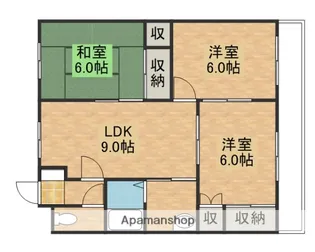ハイツ谷中 A棟【3階】の間取り