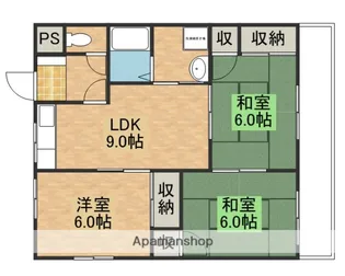 ハイツ谷中B棟【2階】の間取り