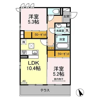サンビレッジ三戸【1階】の間取り