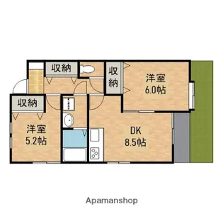 ムーンパディ船越【1階】の間取り