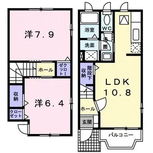 ミニヨンメゾン【1階】の間取り