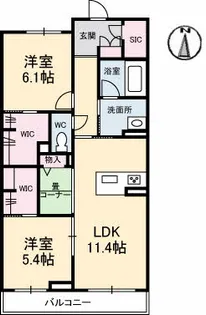 シャルム府中【2階】の間取り