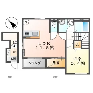 カーム蟹原【2階】の間取り