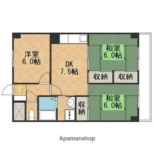 ウエストコート3【6階】の間取り