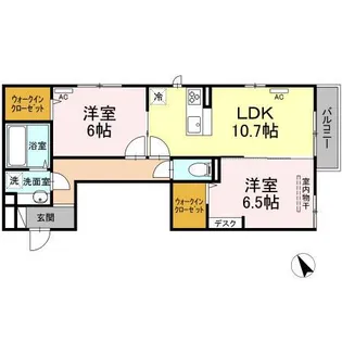 ルミエール船越【3階】の間取り