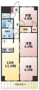日宝ポニクレール府中【208号室号室】の間取り