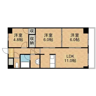 日宝ポニクレール府中【404号室号室】の間取り