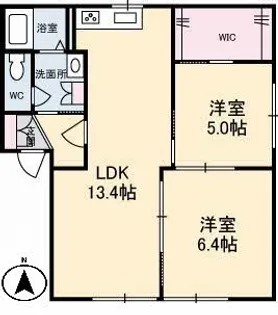 アブニール矢野東【1階】の間取り