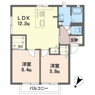 ディアスT1【2階】の間取り
