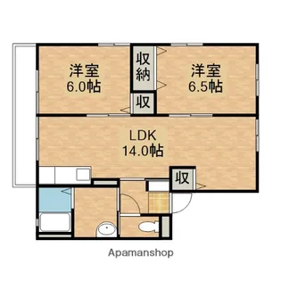 ノースガーデンB棟【2階】の間取り