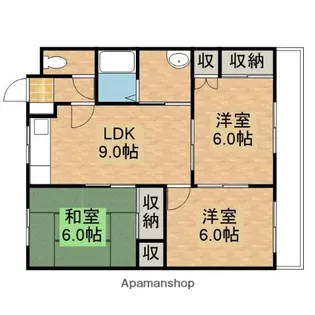 ハイツ谷中C棟【2階】の間取り